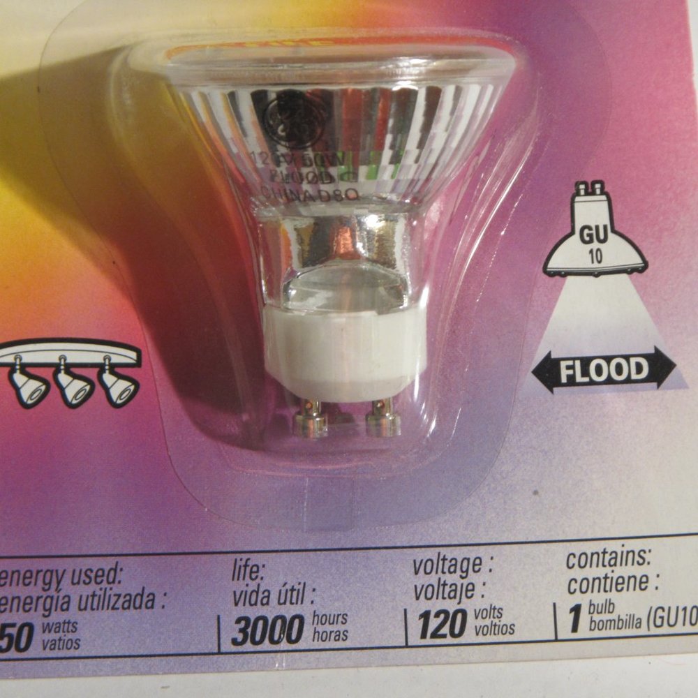 GE 16751 Q50GU10/FL/CD Halogen 50W Indoor Floodlight Light Bulb